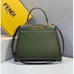 Fendi Peekaboo Pocket Medium Bag In Green Calfskin FBS24314