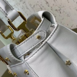 Fendi Peekaboo XS Bag With Star Studs In White Nappa Leather FBS24323