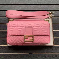 Fendi Pink FF Motif Large Baguette Bag FBS24329