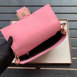 Fendi Pink FF Motif Medium Baguette Bag FBS24330