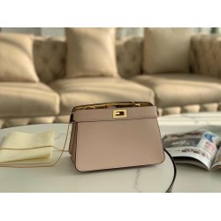 Fendi Pink Peekaboo ISeeU Pochette Bag With Fringes FBS24336