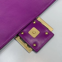 Fendi Purple FF Motif Large Baguette Bag FBS24335