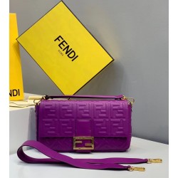 Fendi Purple FF Motif Large Baguette Bag FBS24335