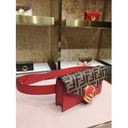 Fendi Red Kan I F Belt Bag With FF Motif FBS24339