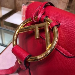 Fendi Red Leather Logo Backpack FBS24340