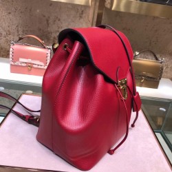 Fendi Red Leather Logo Backpack FBS24340