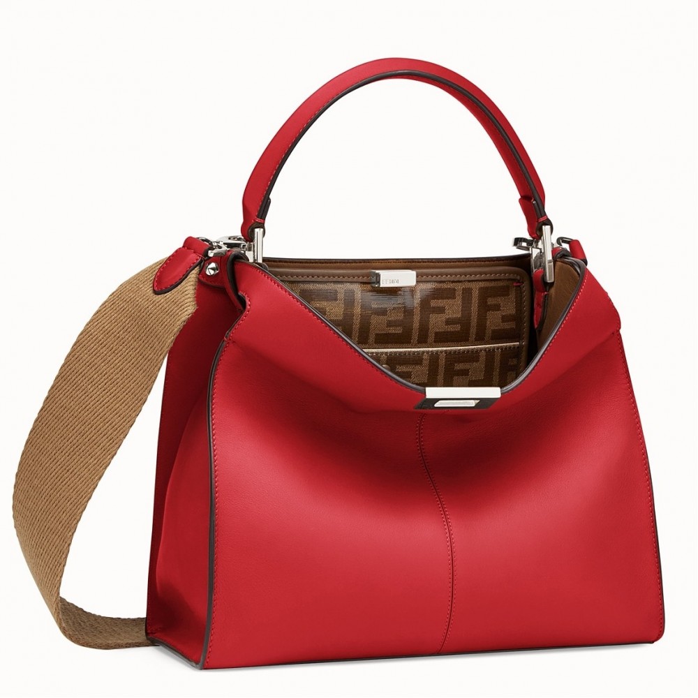 Fendi Red Peekaboo X Lite Regular Bag FBS24342