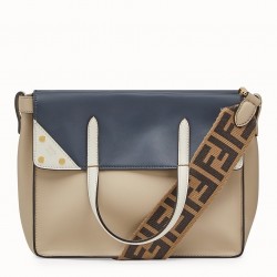 Fendi Regular Flip Tote Bag In Beige Calfskin FBS24344