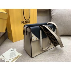 Fendi Regular Flip Tote Bag In Beige Calfskin FBS24344