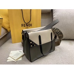 Fendi Regular Flip Tote Bag In Grey Calfskin FBS24346