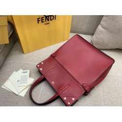 Fendi Regular Flip Tote Bag In Red Calfskin FBS24347