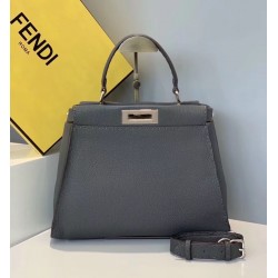 Fendi Selleria Peekaboo Medium Bag In Grey Roman Leather FBS24352