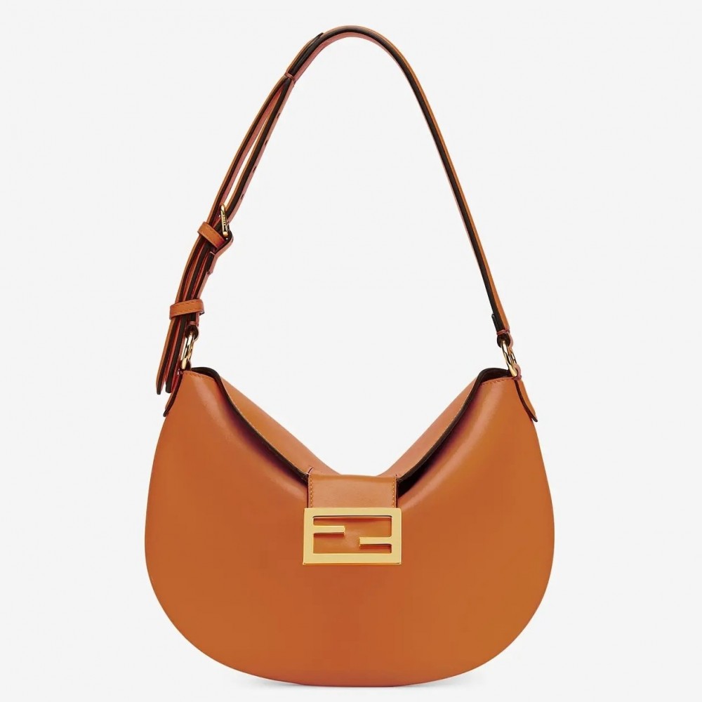 Fendi Small Croissant Hobo Bag In Brown Leather FBS24357