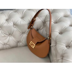 Fendi Small Croissant Hobo Bag In Brown Leather FBS24357