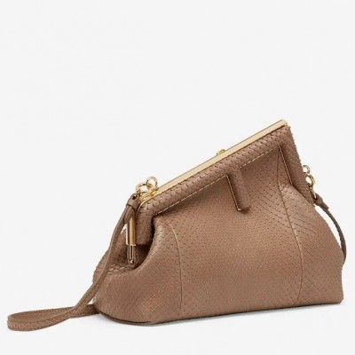 Fendi Small First Bag In Beige Python Leather FBS24359