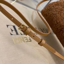 Fendi Small First Bag In Brown Wool Sheepskin FBS24360