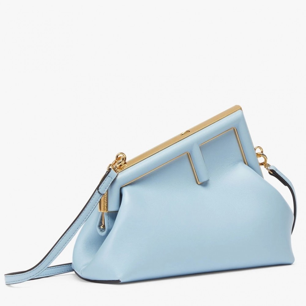 Fendi Small First Bag In Light Blue Nappa Leather FBS24363