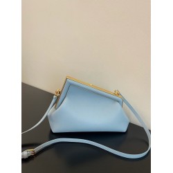 Fendi Small First Bag In Light Blue Nappa Leather FBS24363