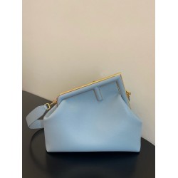 Fendi Small First Bag In Light Blue Nappa Leather FBS24363