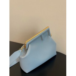 Fendi Small First Bag In Light Blue Nappa Leather FBS24363