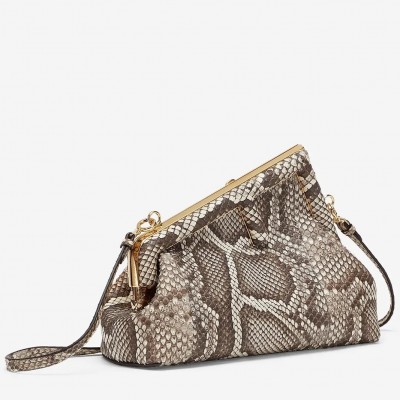 Fendi Small First Bag In Natural Python Leather FBS24364