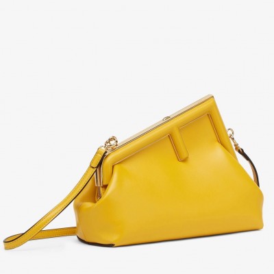 Fendi Small First Bag In Yellow Nappa Leather FBS24369