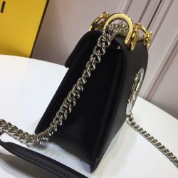 Fendi Small Kan I F Bag In Black Calfskin FBS24370