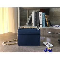 Fendi Small Kan I F Bag In Blue Calfskin FBS24371