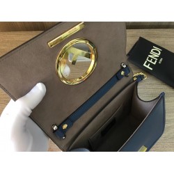 Fendi Small Kan I F Bag In Blue Calfskin FBS24371