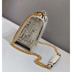 Fendi Small Kan I F Bag In White Transparent PU FBS24373