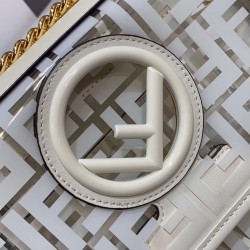 Fendi Small Kan I F Bag In White Transparent PU FBS24373