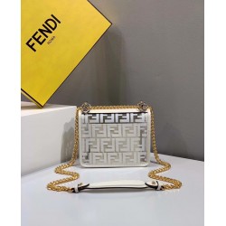 Fendi Small Kan I F Bag In White Transparent PU FBS24373