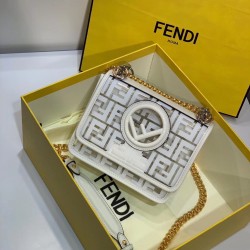 Fendi Small Kan I F Bag In White Transparent PU FBS24373