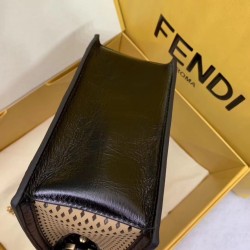 Fendi Small Kan U Bag In Beige Perforated Calf Leather FBS24374