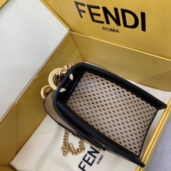 Fendi Small Kan U Bag In Beige Perforated Calf Leather FBS24374