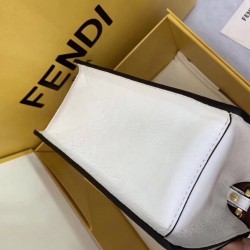 Fendi Small Kan U Bag In White Glossy Lambskin FBS24382