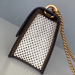 Fendi Small Kan U Bag In White Perforated Calf Leather FBS24383