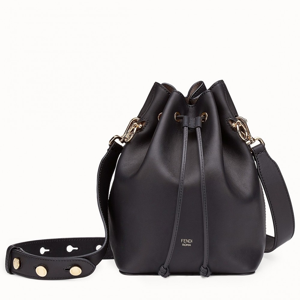 Fendi Small Mon Tresor Bucket Bag In Black Calfskin FBS24386