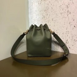 Fendi Small Mon Tresor Bucket Bag In Green Calfskin FBS24387