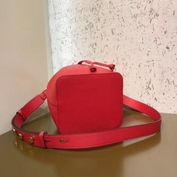 Fendi Small Mon Tresor Bucket Bag In Red Calfskin FBS24388