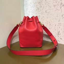 Fendi Small Mon Tresor Bucket Bag In Red Calfskin FBS24388