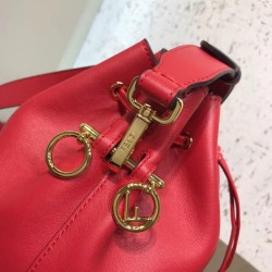 Fendi Small Mon Tresor Bucket Bag In Red Calfskin FBS24388