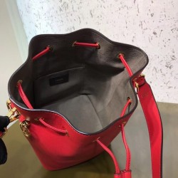 Fendi Small Mon Tresor Bucket Bag In Red Calfskin FBS24388