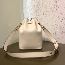 Fendi Small Mon Tresor Bucket Bag In White Calfskin FBS24389