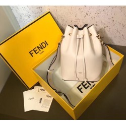 Fendi Small Mon Tresor Bucket Bag In White Calfskin FBS24389