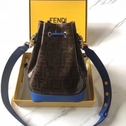 Fendi Small Mon Tresor Bucket Fabric Blue Bag FBS24391