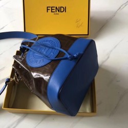 Fendi Small Mon Tresor Bucket Fabric Blue Bag FBS24391