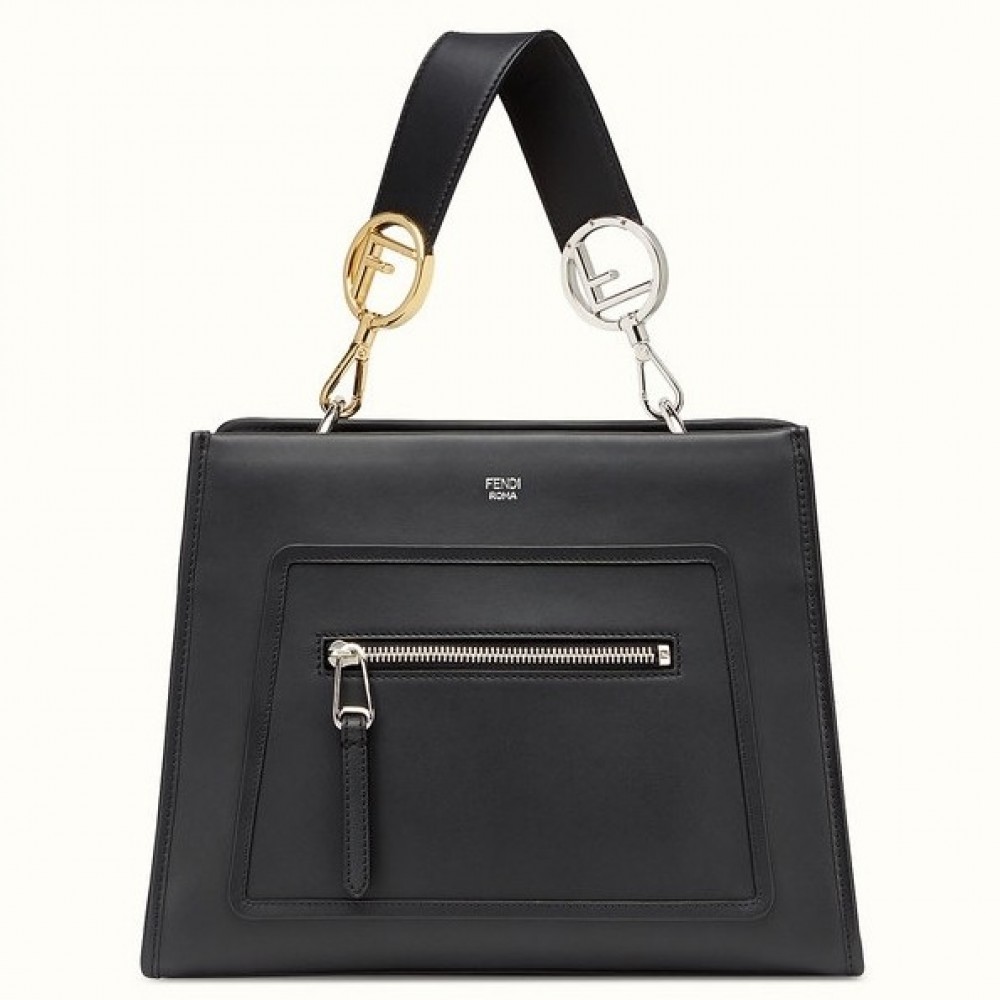 Fendi Small Runaway Bag In Black Calfskin Leather FBS24394