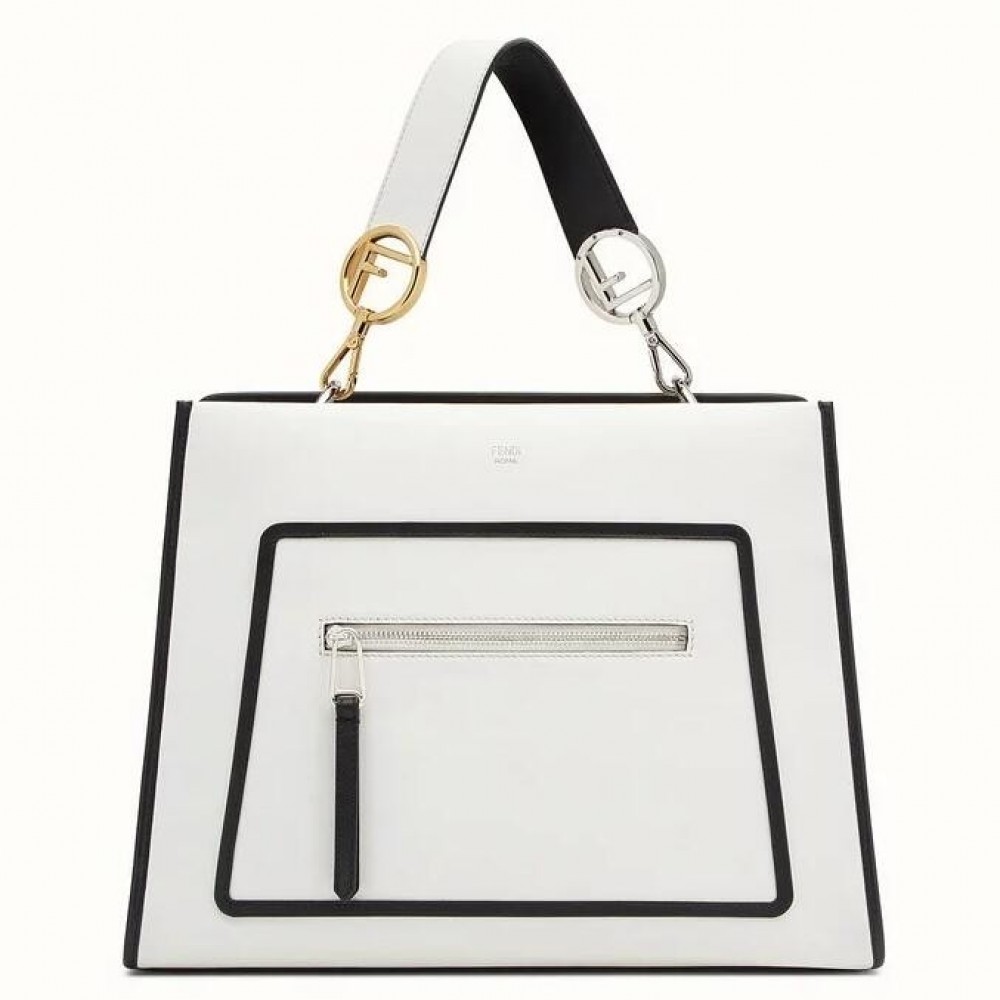 Fendi Small Runaway Bag In White Calfskin Leather FBS24398