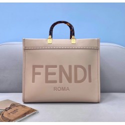 Fendi Sunshine Medium Shopper Bag In Beige Calfskin FBS24403